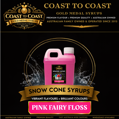 Pink Fairy Floss Snow Cone Syrups 1ltr - Coast to Coast Gold Medal Syrups®