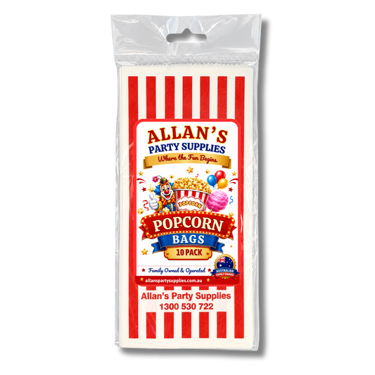 #5 APS, Popcorn  Bags, Movie Night, Birthday Parties ,Paper Popcorn Bags  pk10