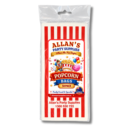#5 APS Small Popcorn Bags – 50 Pack, Movie Night, Birthday Parties, Paper Popcorn Bags