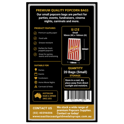 📦 Popcorn Bags 20 pack - Coast to Coast Gold Medal Syrups®