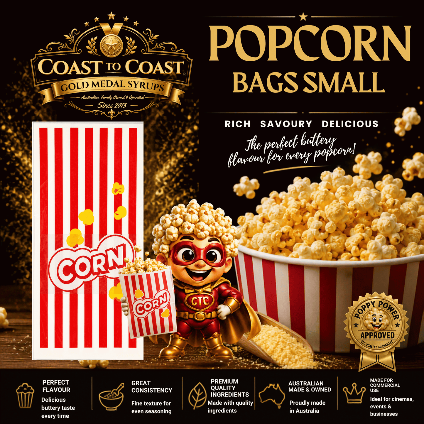 📦 Popcorn Bags 500 pack - Coast to Coast Gold Medal Syrups®