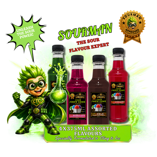 Premium Sour Assorted Flavours  4x375ml - Coast to Coast Gold Medal Syrups®
