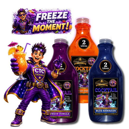 Assorted Flavours Premium Cocktail Syrup 3 x 2ltr  - Coast to Coast Gold Medal Syrups®