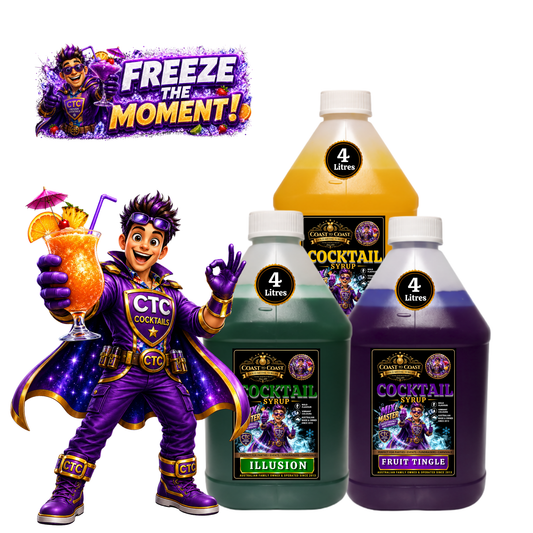 Premium Assorted Flavours Cocktail Syrups 3x4ltr - Coast to Coast Gold Medal Syrups®