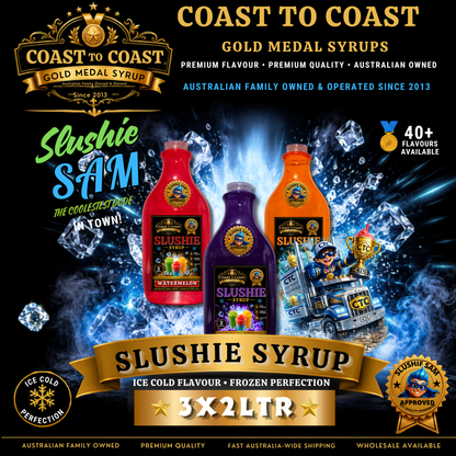 Premium Assorted Flavours 3x2ltr Slushie Syrups, Coast to Coast Gold Medal Syrups®