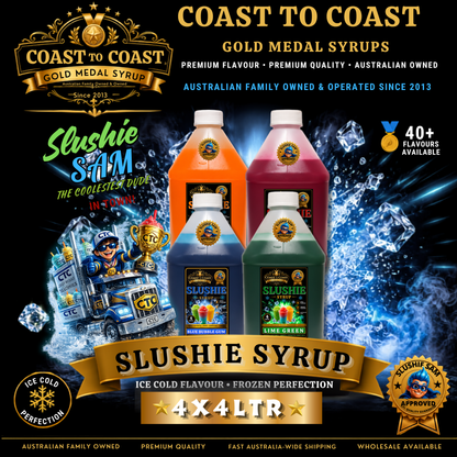 Premium Assorted Slushie Syrups 4x4ltr - Coast to Coast Gold Medal Syrups
