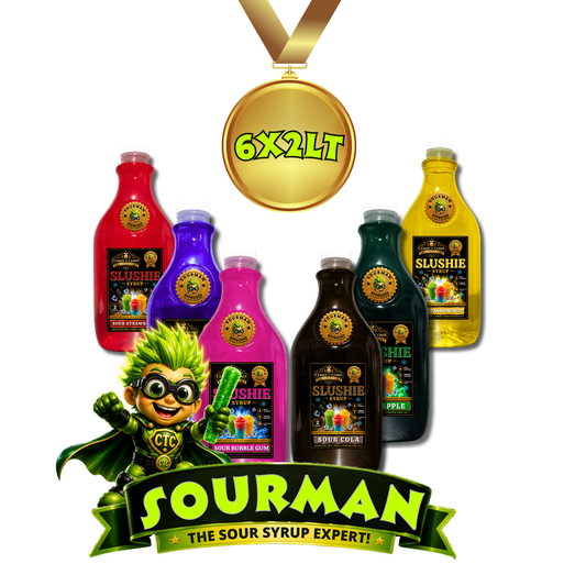 Premium Assorted Flavours Sour Slushie Syrups 6x2ltr - Coast to Coast Gold Medal Syrups