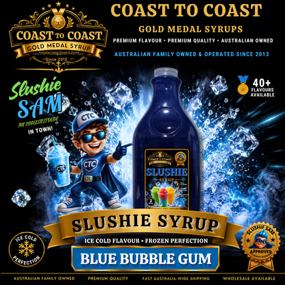 Premium Blue Bubble Gum Slushie Syrups 2ltr - Coast to Coast Gold Medal Syrups