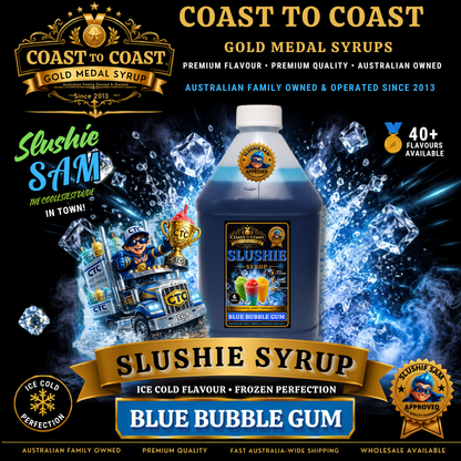 Premium Blue Bubble Gum Slushie Syrups 4ltr - Coast to Coast Gold Medal Syrups