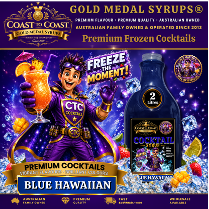 Premium Blue Hawaiian Cocktail Syrups 2ltr - Coast to Coast Gold Medal Syrups®