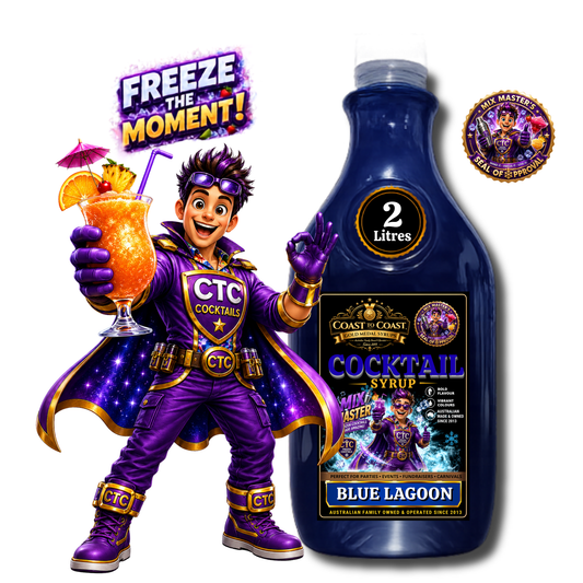 Premium Blue Lagoon Cocktail Syrups 2ltr - Coast to Coast Gold Medal Syrups®