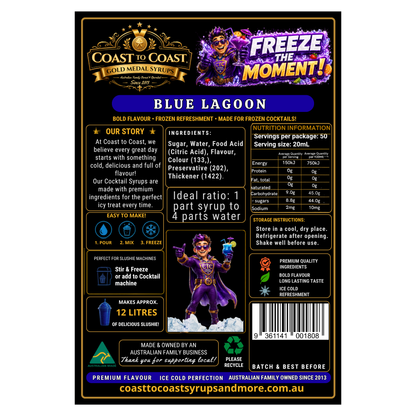 Premium Blue Lagoon Cocktail Syrups 2ltr - Coast to Coast Gold Medal Syrups®