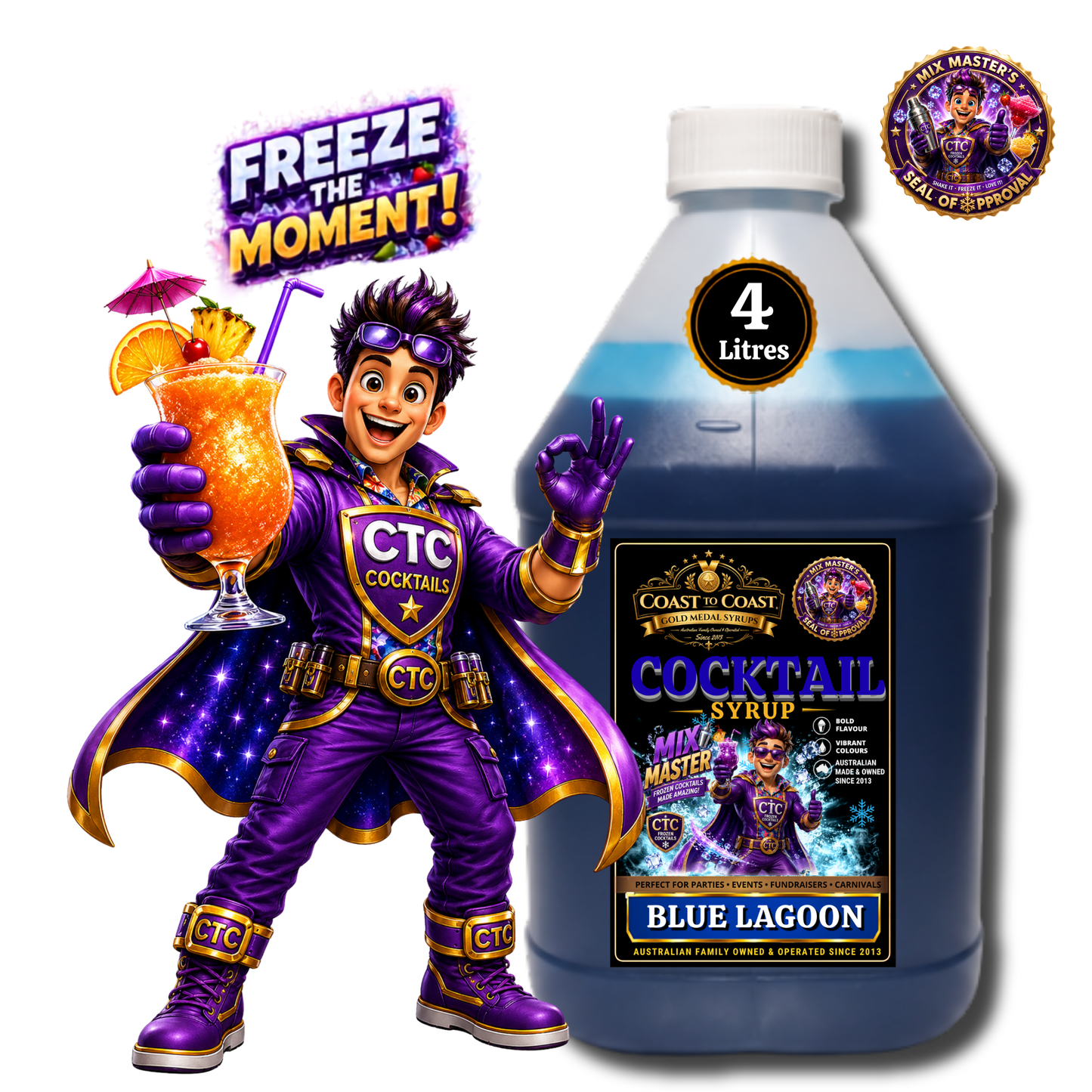 Blue Lagoon Premium Cocktail Syrups 4ltr - Coast to Coast Gold Medal Syrups®