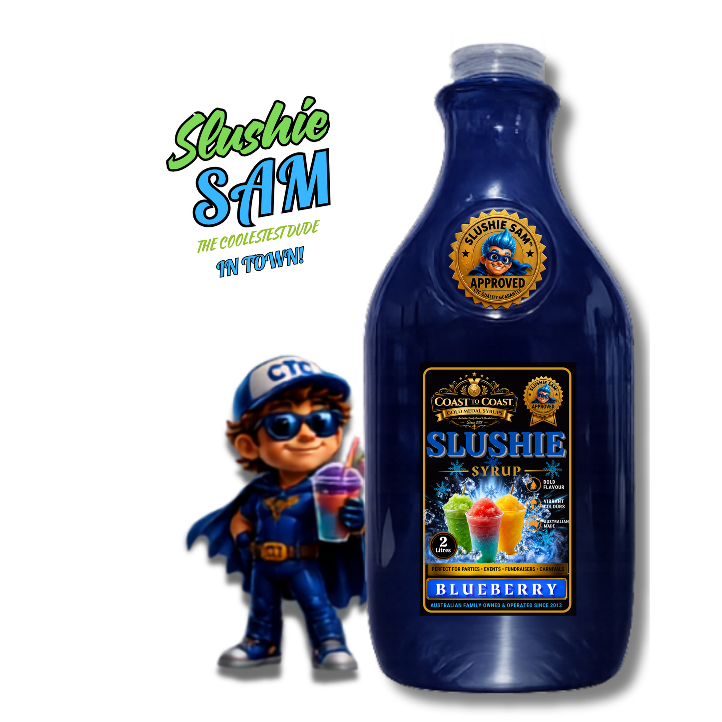 Premium Blueberry Slushie Syrups 2ltr - Coast to Coast Gold Medal Syrups