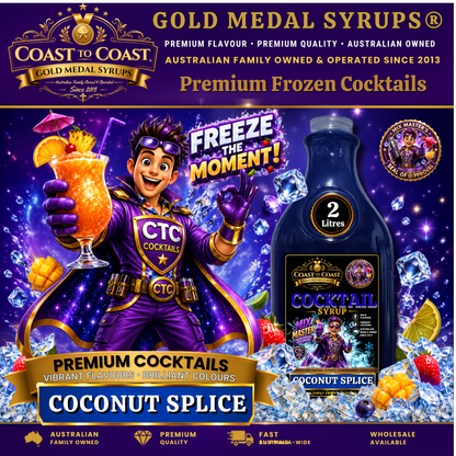 Premium Coconut Splice Cocktail Syrups 2ltr - Coast to Coast Gold Medal Syrups®