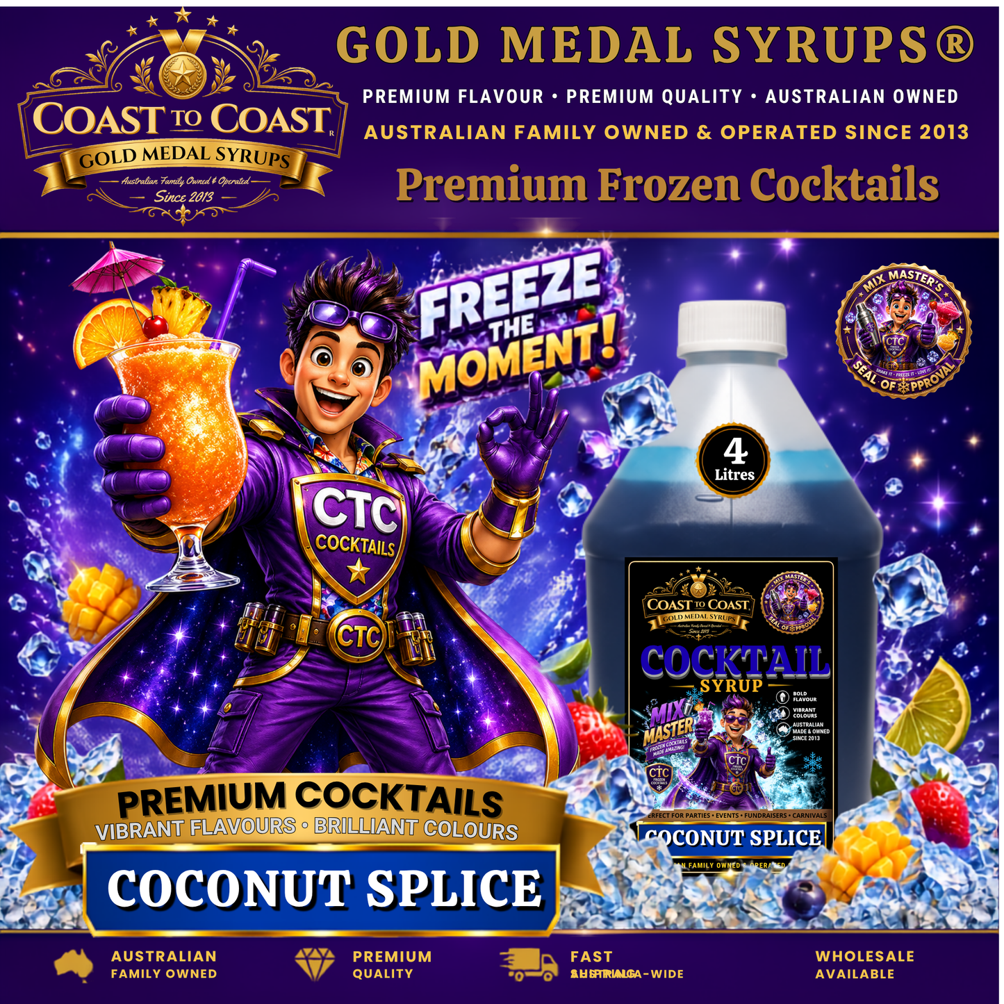 Coconut Splice Premium Cocktail Syrups 4ltr - Coast to Coast Gold Medal Syrups®
