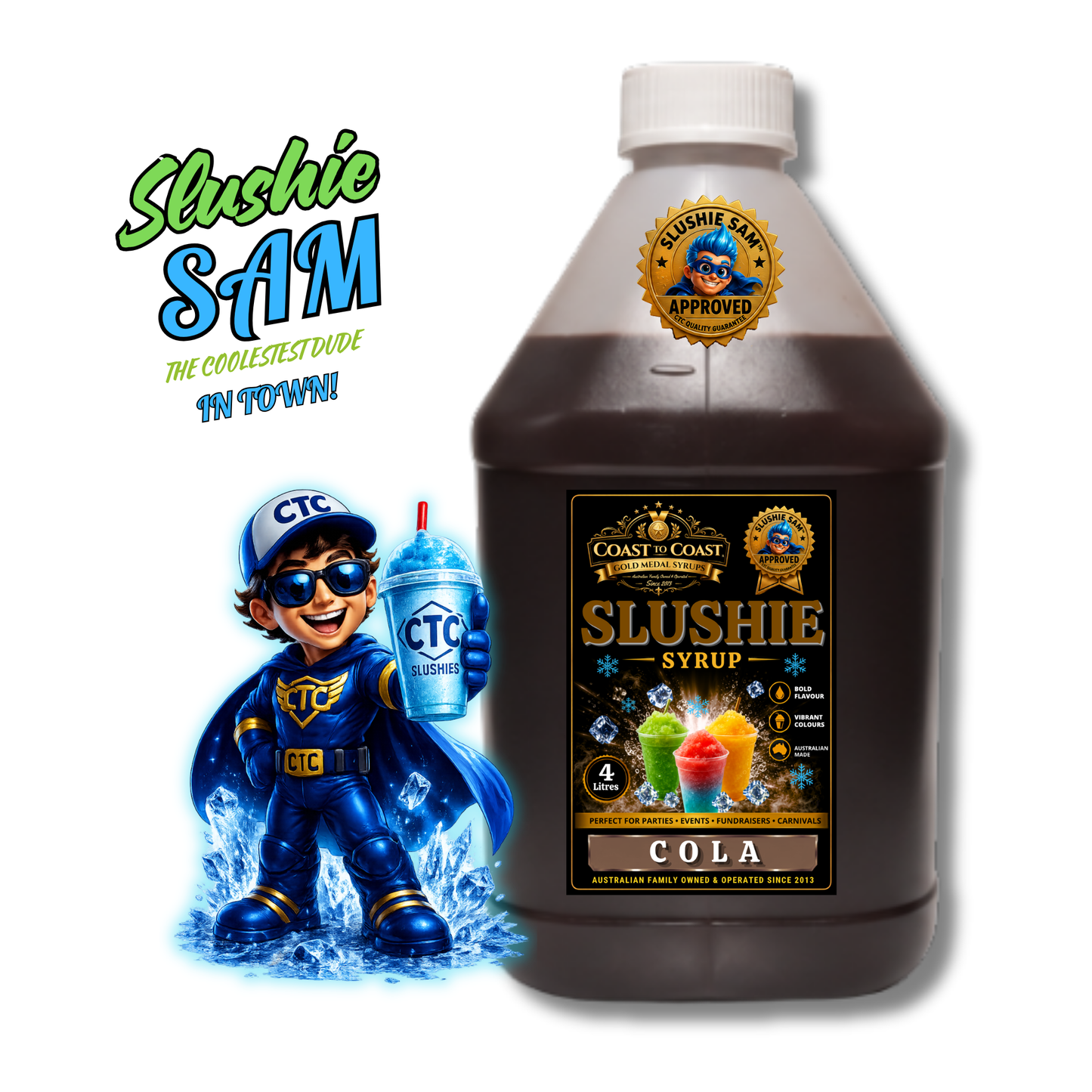 Premium Cola Slushie Syrups 4ltr - Coast to Coast Gold Medal Syrups
