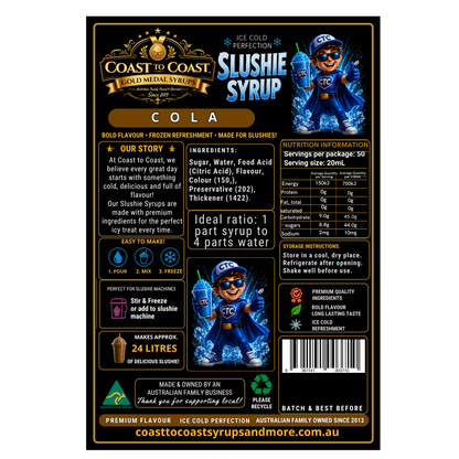 Premium Cola Slushie Syrups 4ltr - Coast to Coast Gold Medal Syrups