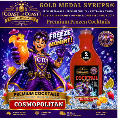 Premium Cosmopolitan Cocktail Syrups 2ltr - Coast to Coast Gold Medal Syrups®