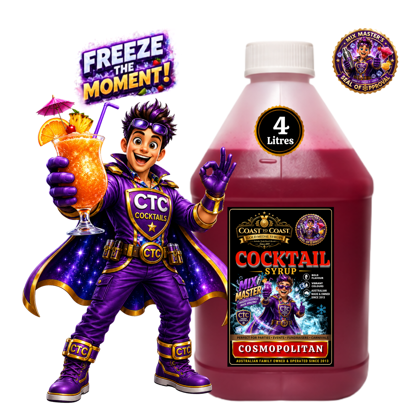 Cosmopolitan Premium Cocktail Syrups 4ltr - Coast to Coast Gold Medal Syrups®