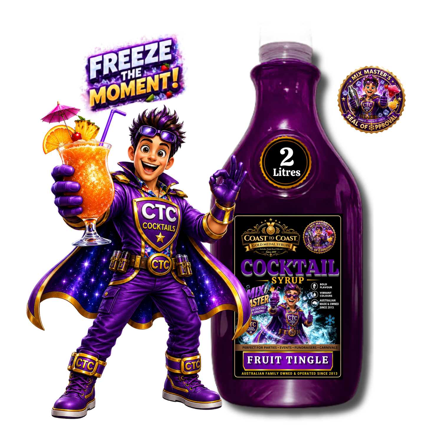 Premium Fruit Tingle Cocktail Syrups 2ltr - Coast to Coast Gold Medal Syrups®