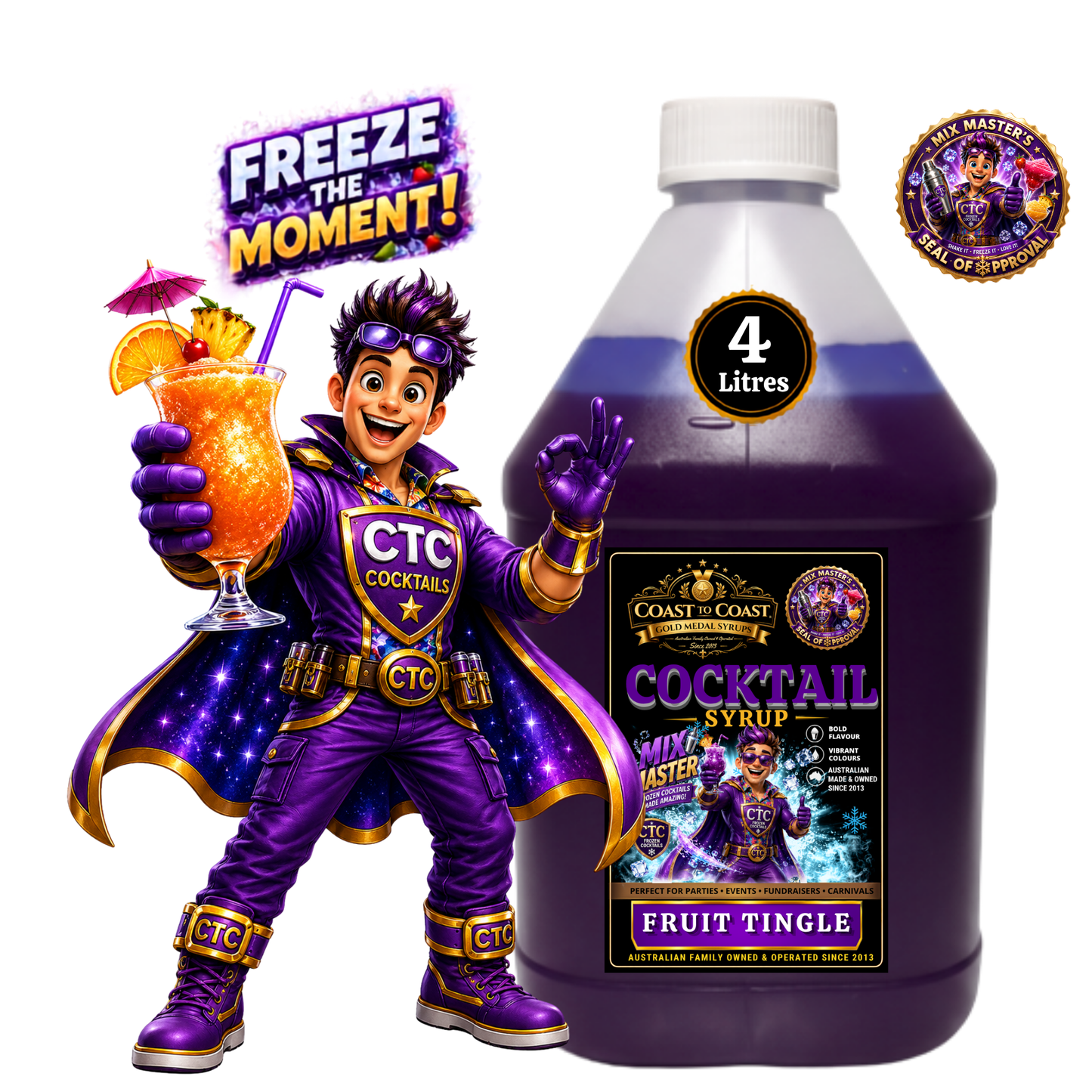 Fruit Tingle Premium Cocktail Syrups 4ltr - Coast to Coast Gold Medal Syrups®