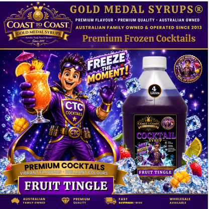 Fruit Tingle Premium Cocktail Syrups 4ltr - Coast to Coast Gold Medal Syrups®