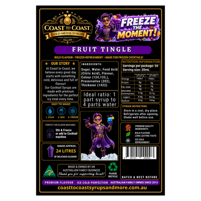 Fruit Tingle Premium Cocktail Syrups 4ltr - Coast to Coast Gold Medal Syrups®
