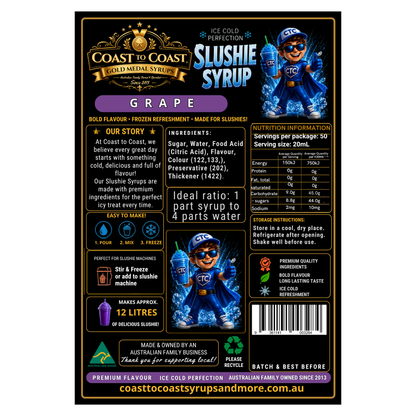 Premium Grape Slushie Syrups 2ltr - Coast to Coast Gold Medal Syrups