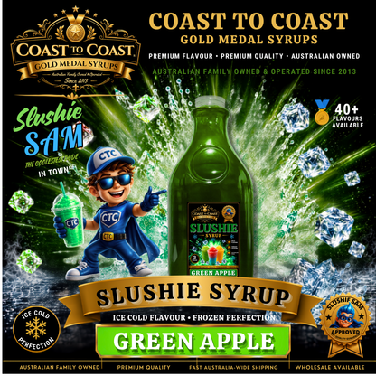Premium Green Apple Slushie Syrups 2ltr - Coast to Coast Gold Medal Syrups