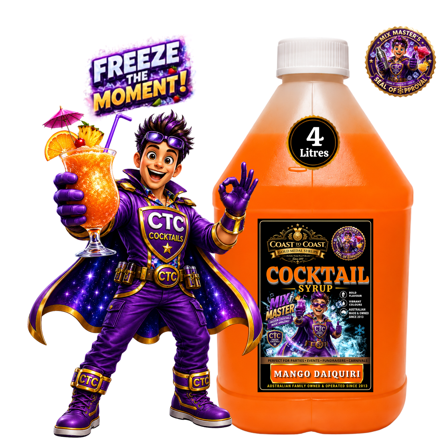 Mango Daiquiri Premium Cocktail Syrups 4ltr - Coast to Coast Gold Medal Syrups®