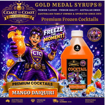 Mango Daiquiri Premium Cocktail Syrups 4ltr - Coast to Coast Gold Medal Syrups®