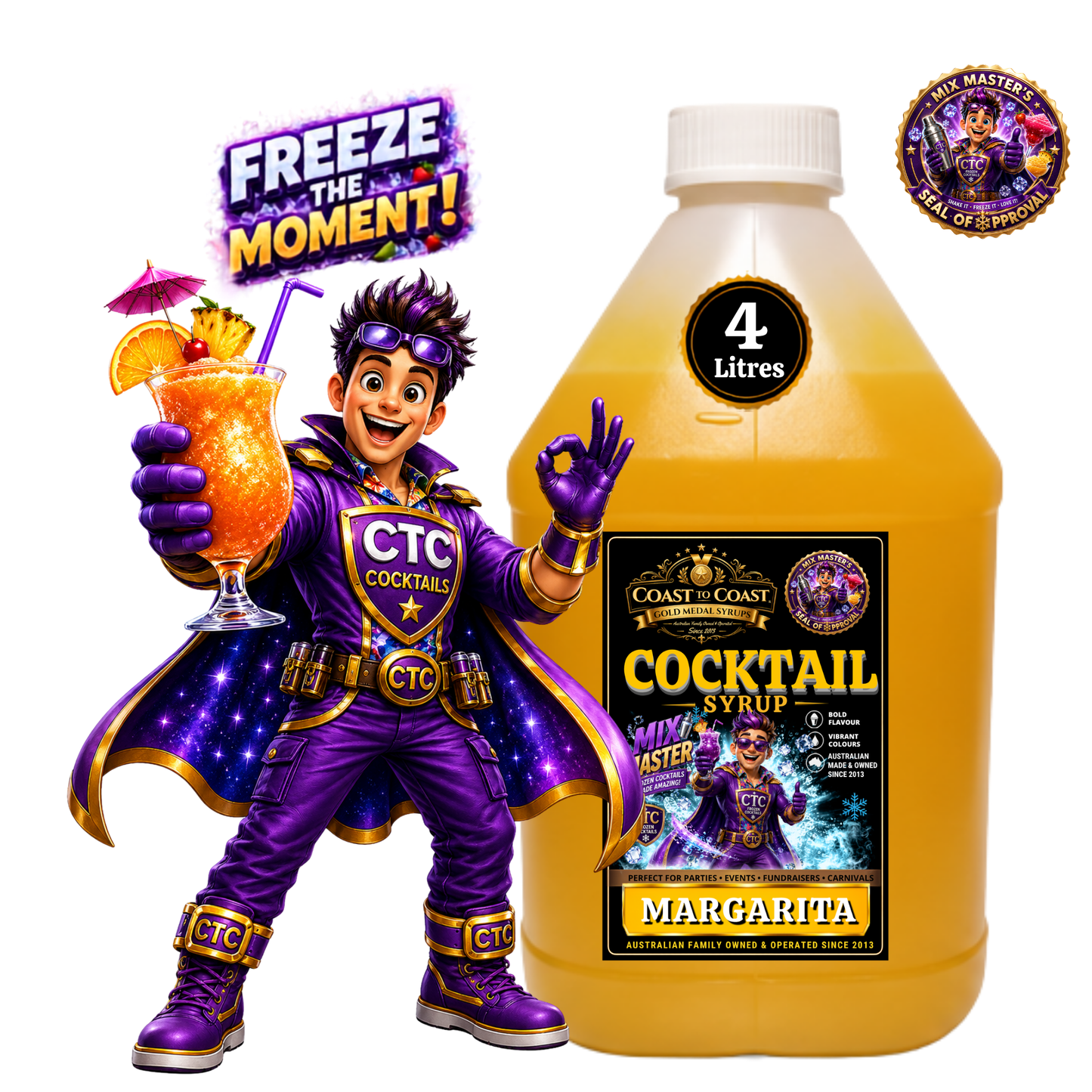 Margarita Premium Cocktail Syrups 4ltr - Coast to Coast Gold Medal Syrups®
