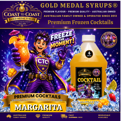 Margarita Premium Cocktail Syrups 4ltr - Coast to Coast Gold Medal Syrups®