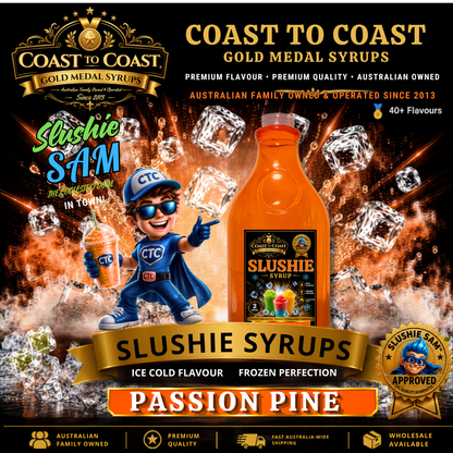 Premium Passion Pine Slushie Syrups 2ltr - Coast to Coast Gold Medal Syrups