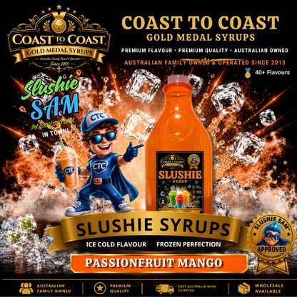 Premium Passionfruit Mango Slushie Syrups 2ltr - Coast to Coast Gold Medal Syrups