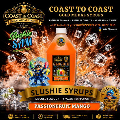 Premium Passionfruit Mango Slushie Syrups 4ltr - Coast to Coast Gold Medal Syrups