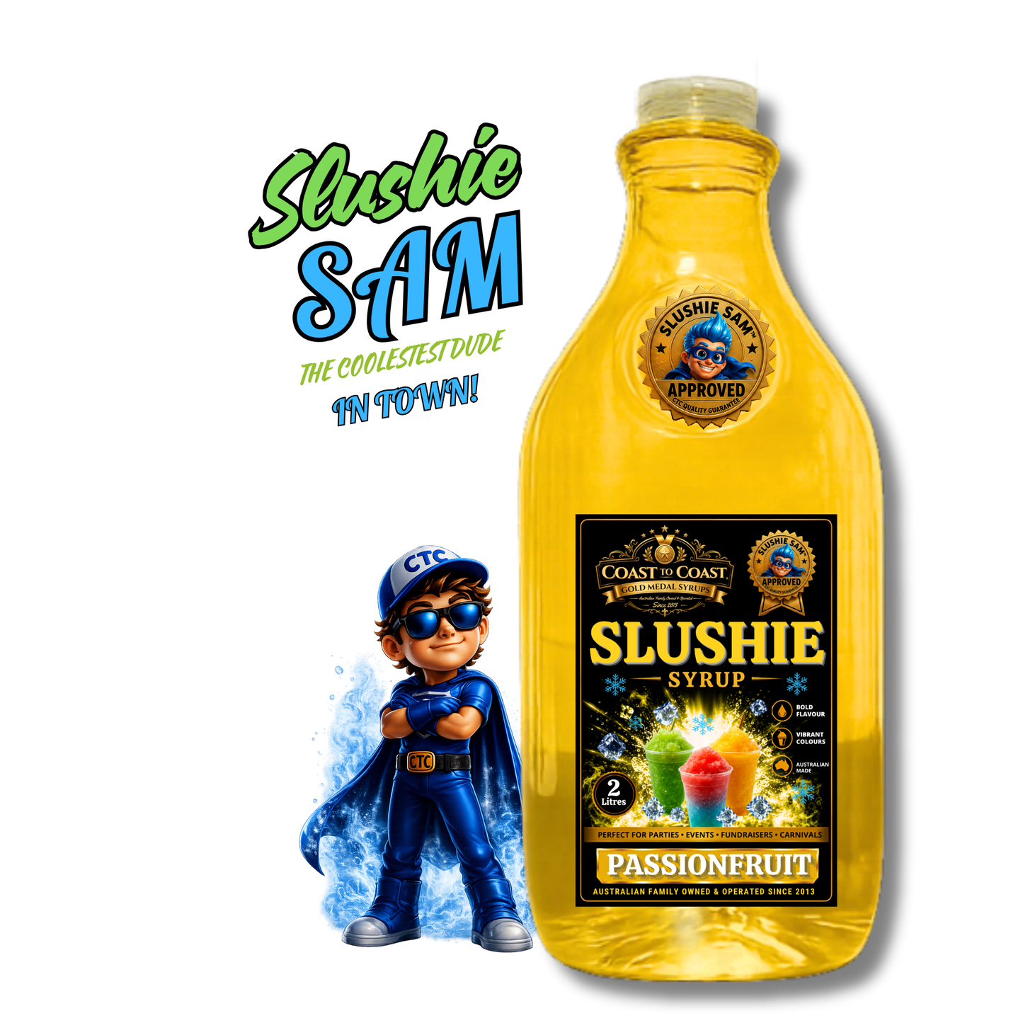 Premium Passionfruit Slushie Syrups 2ltr - Coast to Coast Gold Medal Syrups