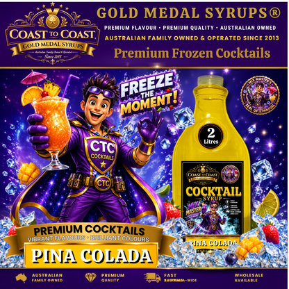 Premium Pina Colada Cocktail Syrups 2ltr - Coast to Coast Gold Medal Syrups®