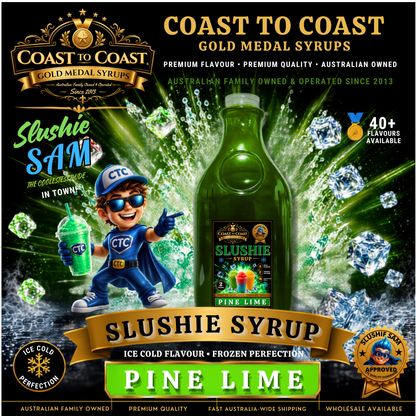 Premium Pine Lime Slushie Syrups 2ltr - Coast to Coast Gold Medal Syrups
