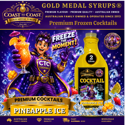 Premium Pineapple Ice Cocktail Syrups 2ltr - Coast to Coast Gold Medal Syrups®