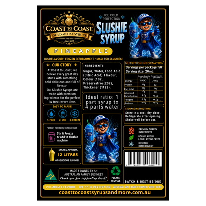 Premium Pineapple Slushie Syrups 2ltr - Coast to Coast Gold Medal Syrups