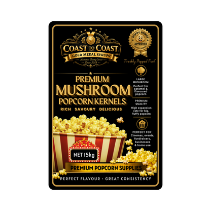 🌽 Mushroom Popcorn Kernels 15kg - Coast to Coast Gold Medal Syrups®