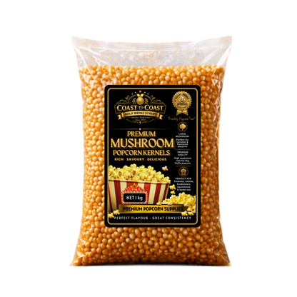🌽 Mushroom Popcorn Kernels 1kg Coast to Coast Gold Medal Syrups®