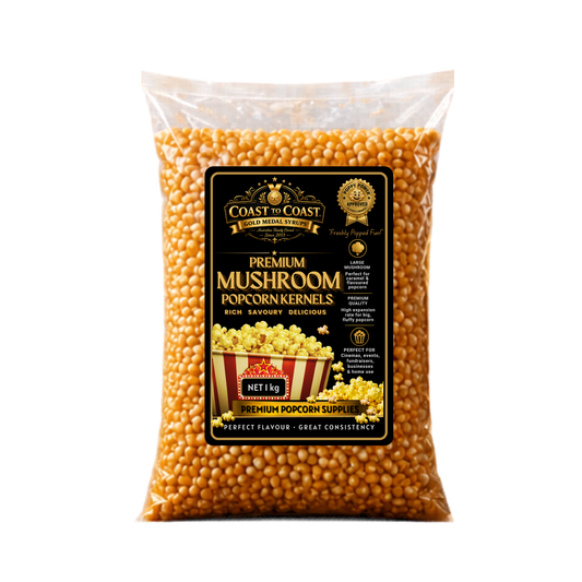 🌽 Mushroom Popcorn Kernels 1kg Coast to Coast Gold Medal Syrups®