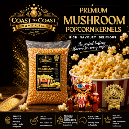 🌽 Mushroom Popcorn Kernels 5kg - Coast to Coast Gold medal syrups®