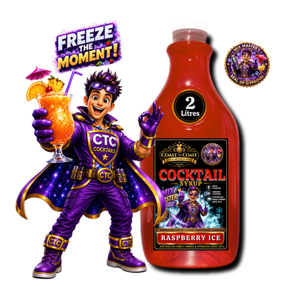 Premium Raspberry Ice Cocktail Syrups 2ltr - Coast to Coast Gold Medal Syrups®
