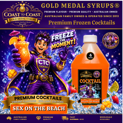 Premium Sex On The Beach Cocktail Syrups 4ltr - Coast to Coast Gold Medal Syrups®