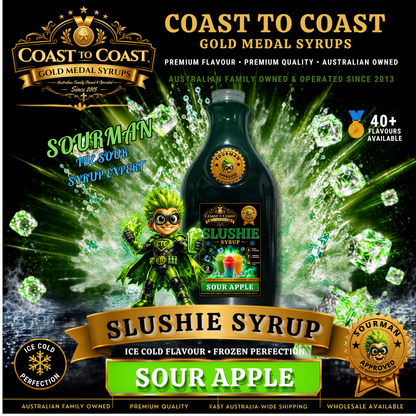 Premium Sour Apple Slushie Syrups 2ltr - Coast to Coast Gold Medal Syrups