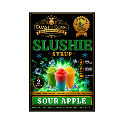 Premium Sour Apple Slushie Syrups 2ltr - Coast to Coast Gold Medal Syrups